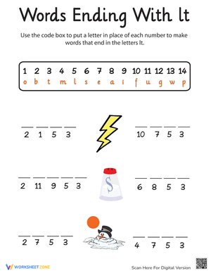 Word Endings Phonics Practice Worksheet