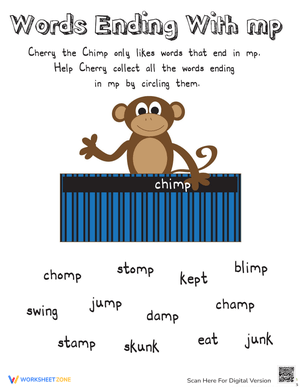 Cherry the Chimp: Words Ending with -Mp