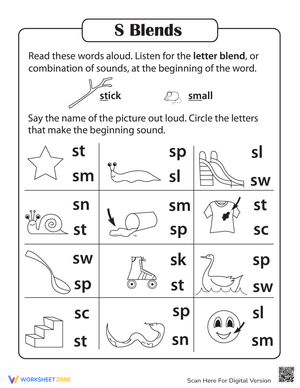 Consonant Sounds: Exploring S Blends