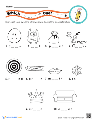 Which Diphthong Worksheet