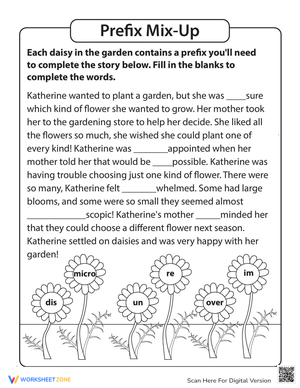 Prefix Mix-up Activity for Vocabulary Building