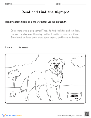 Read and Find the Digraphs Worksheet