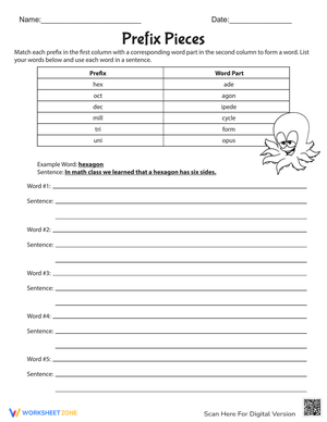 Prefix Pieces: Building Words with Prefixes