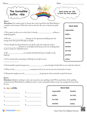 The Incredible Suffix -Ible: Word Building