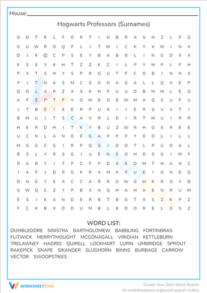 Hogwarts Professors (Surnames)