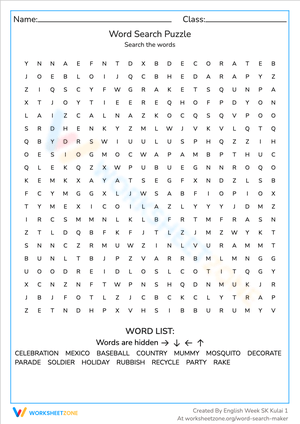 Word Search Puzzle