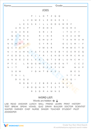Explore Careers: Fun Word Search Activity