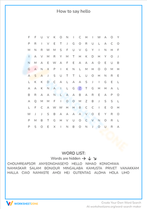 Greetings Around the World: 'How to Say Hello' Worksheet