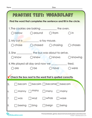 Practice Test: Vocabulary Building