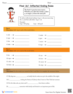 Master Inflected Endings with Final E Rules