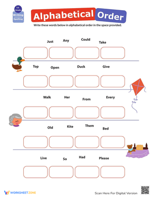 Practice ABC Order Skills with Fun Worksheet