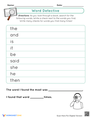 Word Detective: Vocabulary Building Worksheet