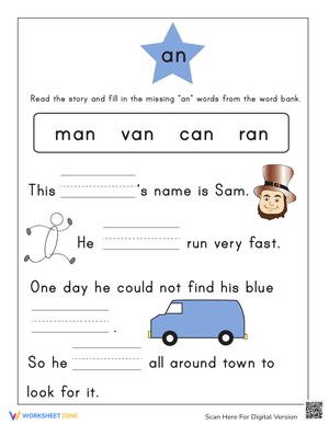 Word Family Story: Exploring the '-an' Family