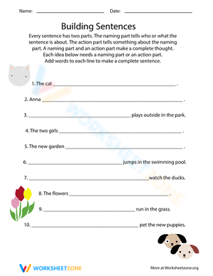 Beginning Grammar: Building Sentences