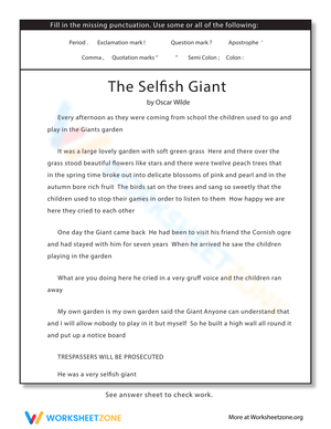 Punctuation Practice: Grammar Skills