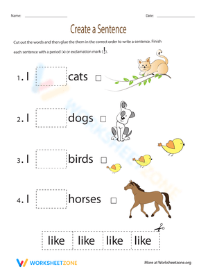 Create a Sentence: Writing Practice