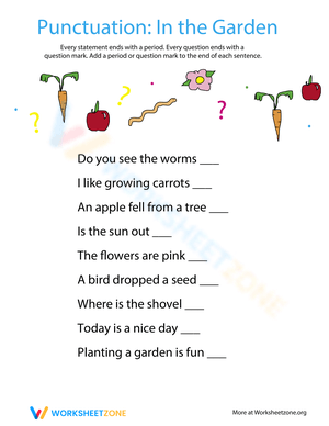 Punctuate Sentences: Ice Cream Theme Worksheet