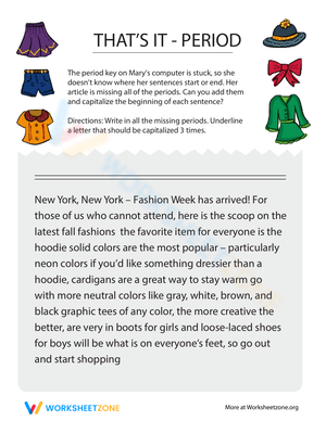 End-of-Sentence Punctuation Worksheet