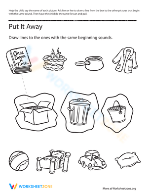 Beginning Sounds Match-Up Worksheet