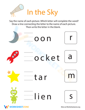 Sky Fill in the Blanks Worksheet