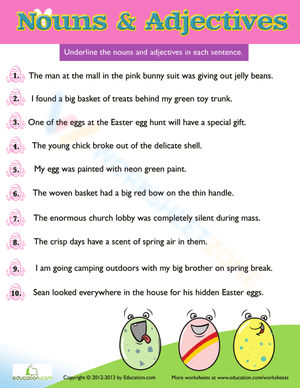 Easter Grammar Worksheet