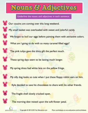 Easter Grammar Practice Worksheet