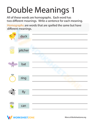 Homographs: Exploring Double Meanings