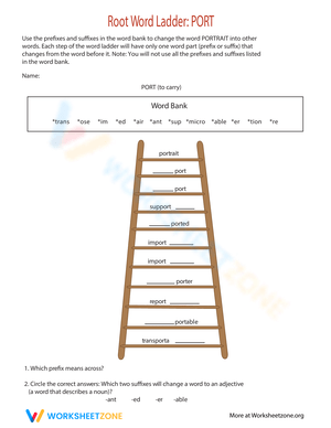 Root Word Ladder: Exploring 'Port'