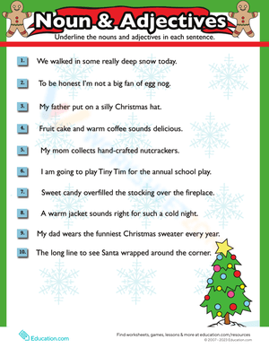 Christmas Grammar Worksheet