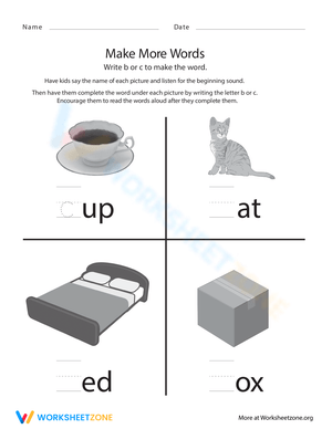 Make a Word: Write the Missing Letter