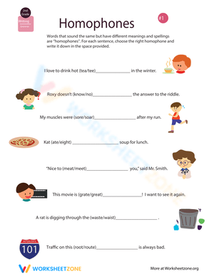 Grip Grammar: Homophones Practice