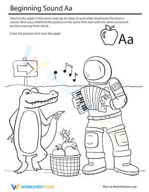 Beginning Sounds Coloring Apple Fun