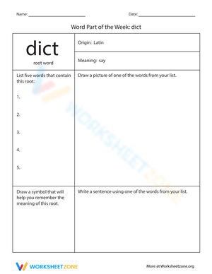 Word Part of the Week: 'Dict'