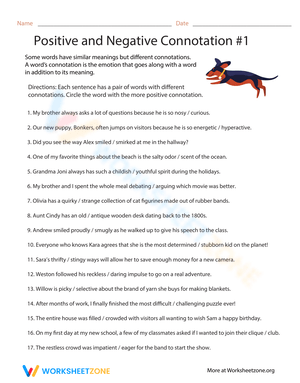 Positive and Negative Connotation