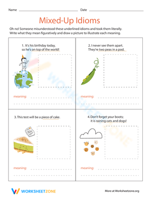 Mixed Up Idioms Worksheet