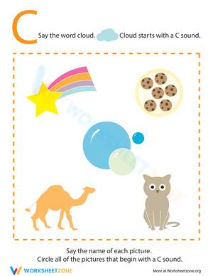 Letter Sounds 'C' Worksheet for Pre-K