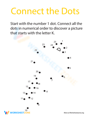 Connect the K Letter Worksheet