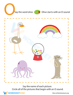 Letter Sounds 'O' Worksheet