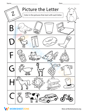 Picture the Letter Worksheet