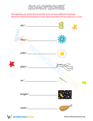 What are Homophones Worksheet?