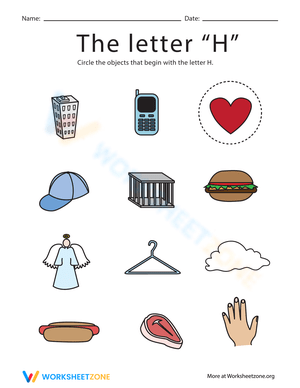 Alphabet Phonics 'H' Worksheet