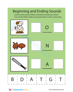 Beginning and Ending Sounds Worksheet