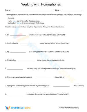 Working with Homophones