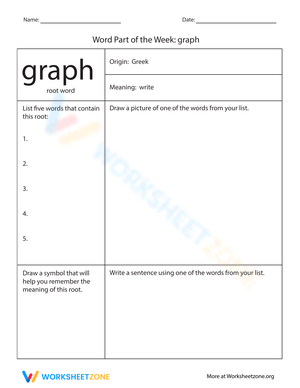 Word Part of the Week Graph Worksheet
