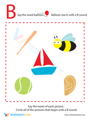 Letter Sounds 'B' Worksheet
