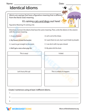 Identical Idioms Worksheet