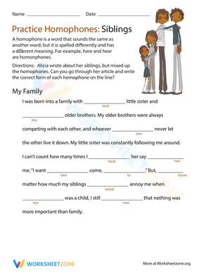 Homophones Exercise: Practice Using Correct Words