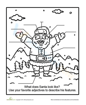 Adjectives for Santa Worksheet