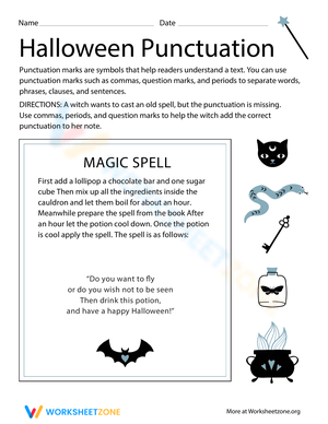 Adding Punctuation Practice Worksheet