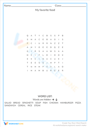 My Favorite Food: A Culinary Worksheet